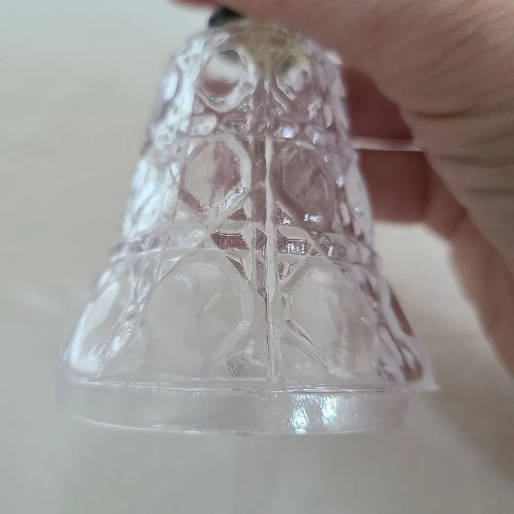 Vintage Nutcracker Soldier Pattern Glass Hand Bell Collectible Home Decor Accent